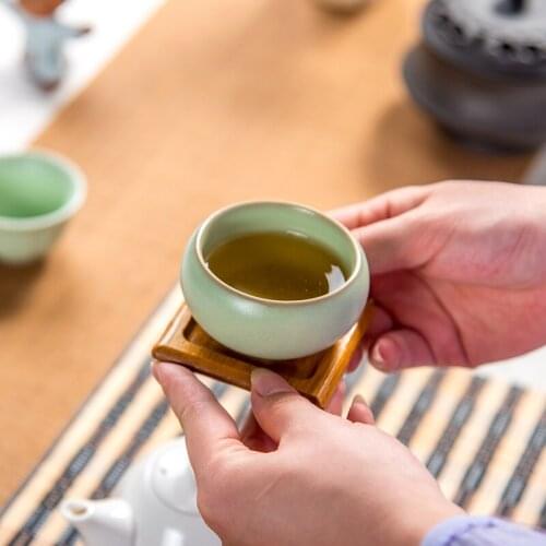 High Quality Tea Set Ru Kiln Tea Cup Tea Infuser Green Ceramic Kung Fu Teacup Teaware Accessory Mugs Drinkware Tea Ceremony