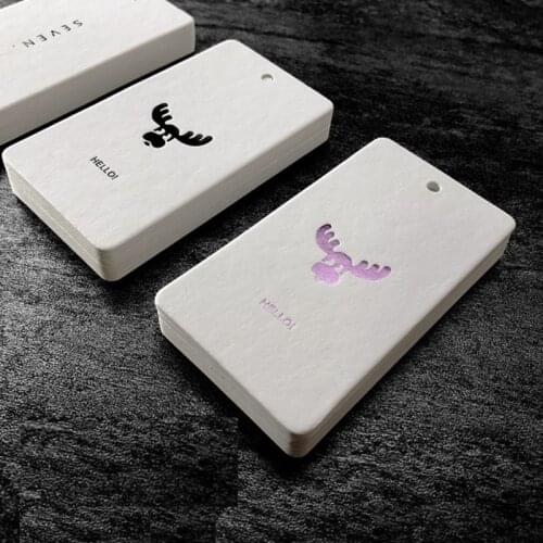 Custom hang tag embossing printing clothing custom tags square high upscale label gold foil swing tags garment label