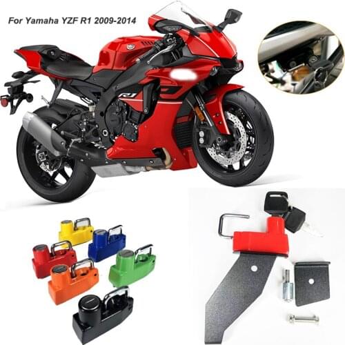 For Yamaha YZF R1 2009 2010 2011 2012 2013 2014 Motorcycle Helmet Lock Mount Hook 6 color Side Anti-theft Security with 2 Keys