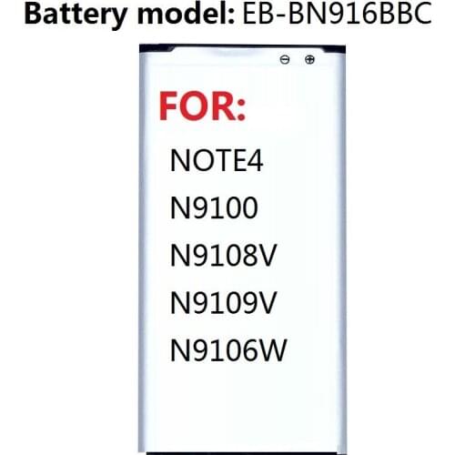 Replacement Battery EB-BN916BBC For Samsung GALAXY NOTE4 N9100 N9108V N9109V N9106W NOTE 4 with NFC 3000mAh