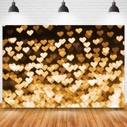 Gold Glitter Silver Bokeh Love Heart Backdrops For Baby Portrait Birthday Party Photography Photo Studio Photocall Backgrounds