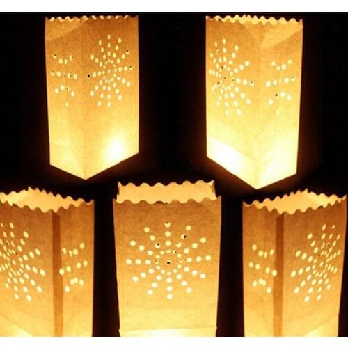 100pcs Night decoration paper candle bag wedding birthday party home party festival garden decoration candle paper lantern