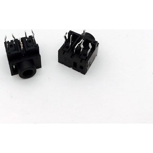 100Pcs 3.5MM headphone Socket PJ-0357-5P Audio Socket PJ0357 5PIN Black