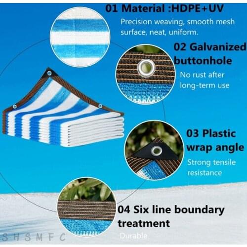 Anti-UV HDPE Sunshade Net Outdoor Garden Sunscreen Shade Cloth Swimming Pool Plant Greenhouse Cover Shading Heat Insulation Net