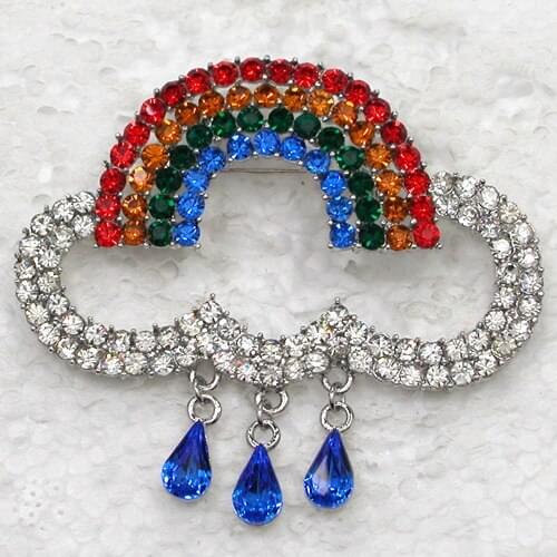 12pcs/lot Wholesale Fashion Brooch Rhinestone Rainbow Pin brooches Jewelry Gift C101797