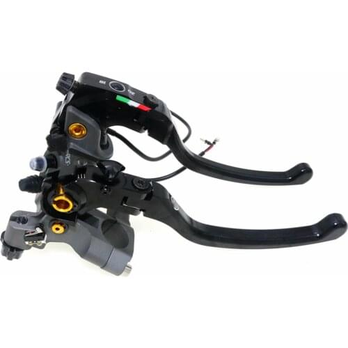 22mm 19RCS Motorcycle Hard Anodizing Mirror Clamp Radial Hydraulic Brake Master Cylinder Cable Clutch Brake Lever Big Oil Cup