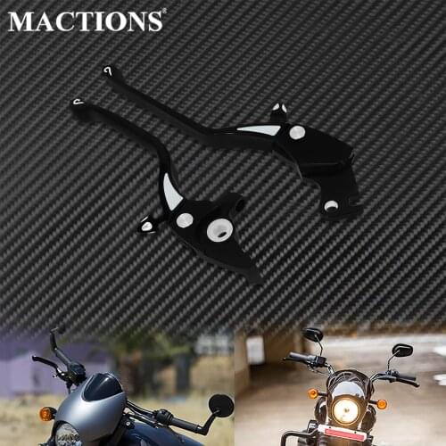 2xMotorcycle CNC Adjustable Brake Clutch Handle Lever Black Aluminum For Harley Street 500 750 2015 2016 2017 2018 2019 2020