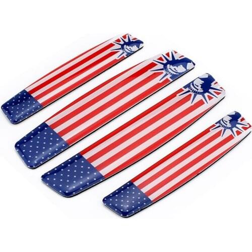 4pcs America Flag Protective Car Side Door Stickers Glue Guard Strip Anti-collision Buffer Car Accessories for Chevrolet Cruze