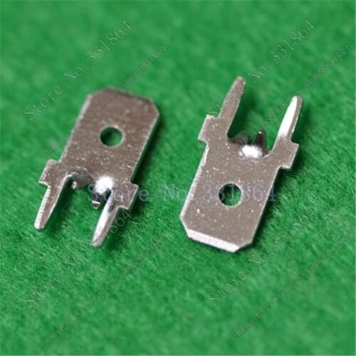 6.3mm middle opening terminal solder plate PC board welding terminal plug copper plate welding board terminal