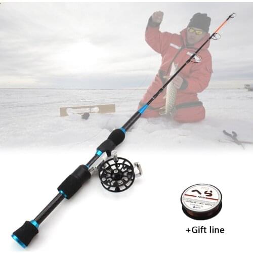 65cm Winter Fishing Rods Ice Fishing Rod and Fishing Reel set Rod Super hard Catch big fish Ice pole Multifunction Tackle