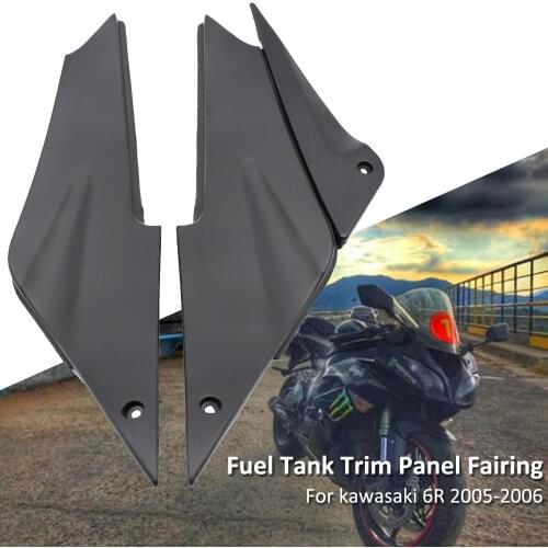 Motorcycle Accessories Gas Tank Side Trim Insert Cover Panel Fairing Cowl For Kawasaki 6R 05-06 2005-2006