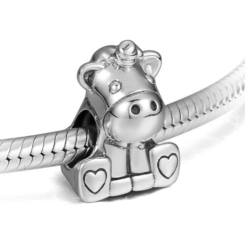 CKK Bruno the Unicorn Beads Charms 925 Sterling Silver Jewelry Fits Original Bracelet Necklace Kralen Berloque Perles