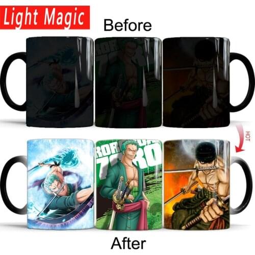 One Piece luffy Zoro mugs 350ml office coffee mug changing color mug cup best gift mug