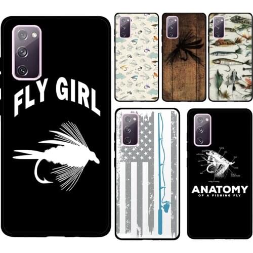 Fly Fishing Lure Case For Samsung Galaxy S20 FE S21 Ultra S9 S8 S10 Plus Note 10 Note 20 Ultra Back Cover
