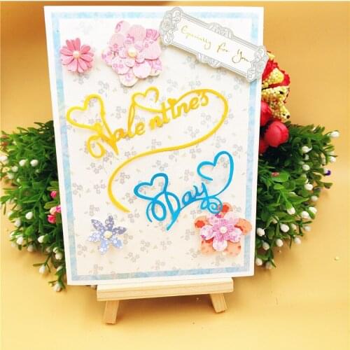 Valentines Day Words Cutting Dies Mold Scrapbook Paper Craft Knife Mould Stencils Metal Cutting Dies DIY Puzzle Handicrafts