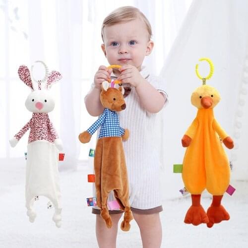 Baby Toys 0-12 Months Soft Anime Monkey Rabbit Elephant Duck Baby Rattles Toys Educational Baby Appease Towels Toys For Baby