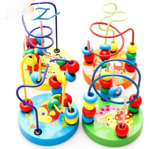 Childrens Educational Wooden Colored Round Beads Animal Round Round Beads Beaded Threading Building Blocks Childrens Toys