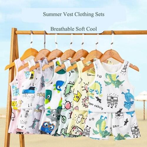 Cotton Vest Sets for Kids Boys and Girls Summer Children Suits Pajamas for Babies Girls Clothing Clothes for Boys Child Sets