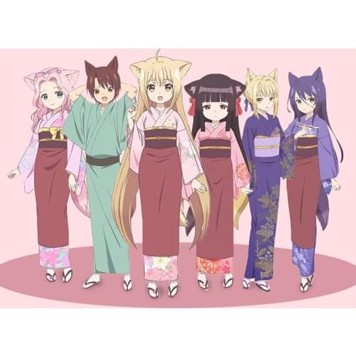 Ancient Cute Anime Cartoon Konohana Kitan Yuzu Kimono Yukata Halloween Party Cosplay Costume Decor Women Girl Gift