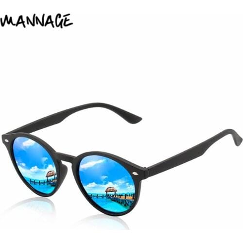 Classic Polarized Sunglasses Color Lens Men Women Driving Glasses Outdoor UV400 Round Frame Vintage Sun Glasses