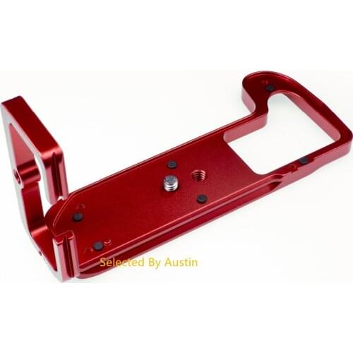 Red Aluminum Quick Release L Plate Bracket with Hand Grip Fr Fuji X H1 XH1 Fujifilm X H1 ARCA