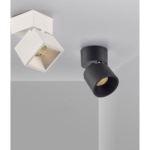 Creative led surface mounted spotlight anti-glare adjustable angle home background wall square aisle ceiling small downlight