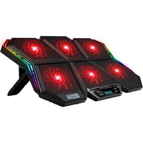 COOLCOLD Gaming Laptop Cooler Adjustable RGB Laptop Cooling Pad Six Fan 2600RPM Notebook Stand for 17Inch Laptop