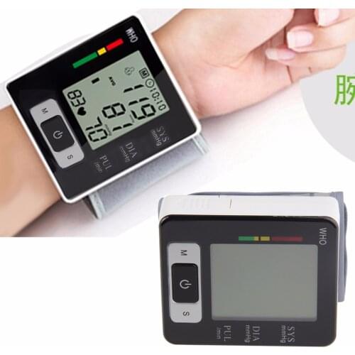 2018 Automatic Wrist Blood Pressure Upper Monitor Digital Heart Beat Meter LCD Screen Tonometer Sphygmomanometers pulsometer