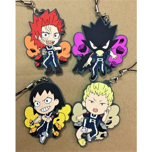 My Hero Academia Original Japanese anime figure rubber Silicone sweet smell mobile phone charms keychain strap