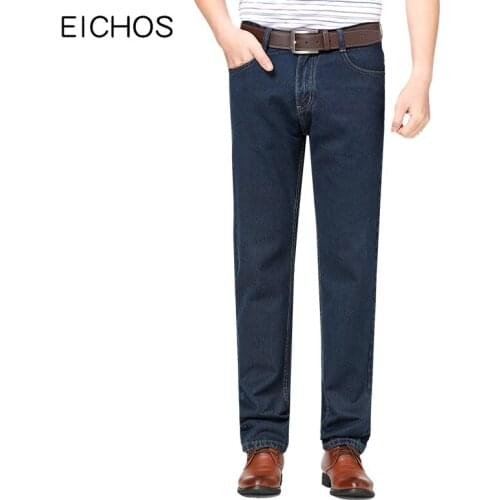 2020 Men Jeans Pants Stretch Cotton Casual Straight Trousers Male Autumn High Quality Black Blue Denim Overalls Size 28-42