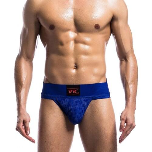 Men Jockstrap Underwear G-Strings & Thongs Sexy Gay Penis Pouch Bikini Buttocks Hollow Thong Men Underwear