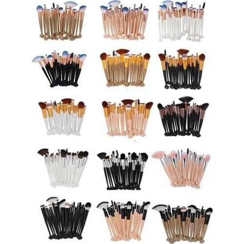 New design Shell Cosmetic Make up brushes 20pcs/set Professional Soft Facial Powder Foundation Makeup Brush Set & kits 15 colors