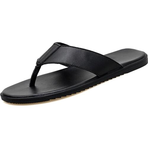 New Mens Summer Beach Leather Soft Casual Flip Flop Men Slippers