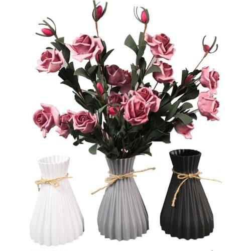 Plastic Vases Home Decoration Anti-ceramic Vases European Wedding Modern Decorations Rattan-like Unbreakable Creative Simplicity