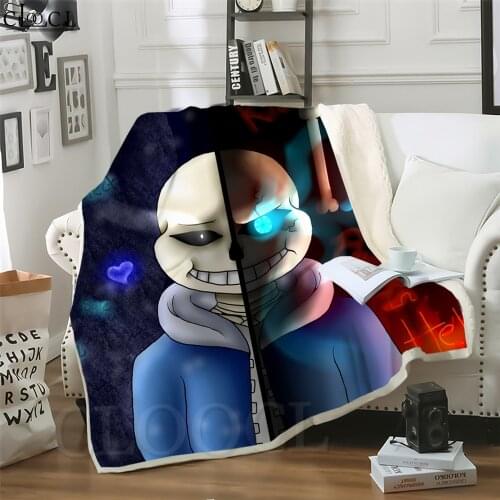 CLOOCL Thicken Blanket Anime Games Undertale Sans Printed Throw Blankets for Beds Teenager Home Decoration Beddings Adult Quilt