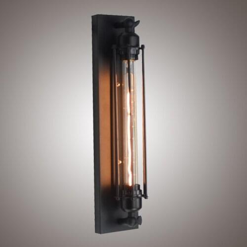 Industrial punk style loft wrought iron wall lamp American Village Restaurant Cafe E27 Edison flute Wall sconce Fixture