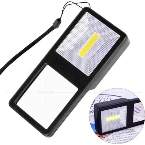 Rectangular 3X Backlit Magnifier Handheld 7 LED Magnifier Portable Magnifying Glass With LED Light Reading Loupe Elderly Lupa