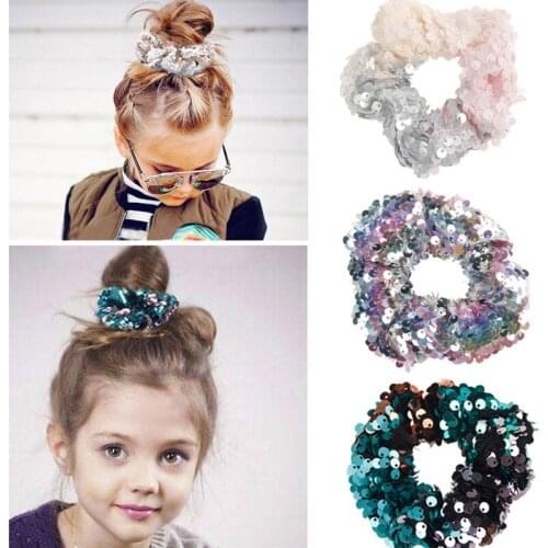 Girls Headwear Elastic Hair Bands Sequins Ornament Lady Hair Scrunchies Rings Hair Rope soft Charming Hairband Hair Accessoires