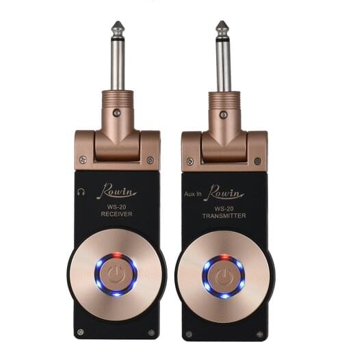 Rowin WS-20 2.4G Wireless Rechargeable Electric Guitar Transmitter Receiver Set 30 Meters Transmission Range