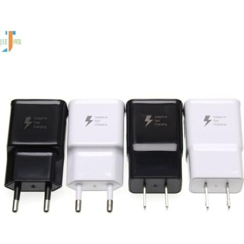 50pcs/lot Fast Charge EU US Plug Travel Adapter Wall Charger for Samsung Galaxy S8 S9 S10 Edge Note4 Note5 9V 1.67A & 5V 2A