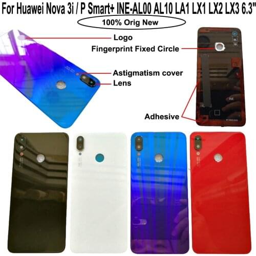 Shyueda 100% Orig New 6.3" For Huawei P Smart+ INE-AL00 AL10 LA1 LX1 LX2 LX3 Glass Rear Back Door Housing Battery Door Cover