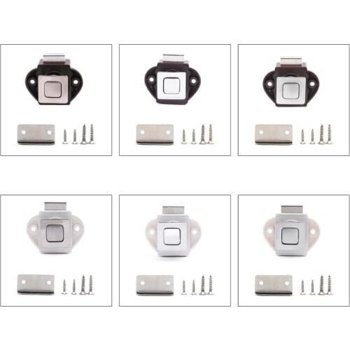 Hidden Button Lock Push Button Latch Rv Push Lock Zinc Alloy Cabinet Locks for Rv Yachts Motorhome Camper Drawer 20mm