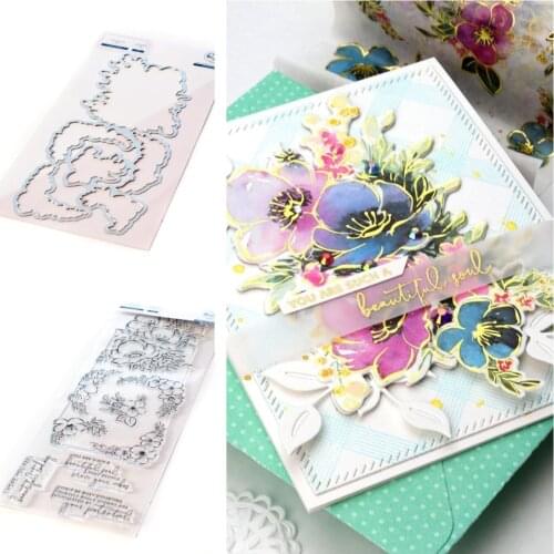 Flower letter pattern Metal Cutting Dies Scrapbook Diary Decoration Stencil Embossing Template DIY Greeting Card Handmade 2021