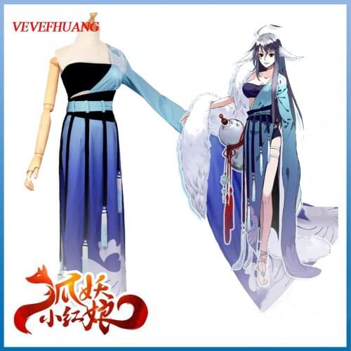 VEVEFHUANG Japanese Anime Fox demon Fox Spirit Matchmaker TU SHAN YAYA Han Chinese Clothing Cos Clothes free anklet ear