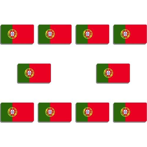 10Pcs Portugal Flag Brooch Vintage Lapel Pins For Backpacks Hat Clothes Patriotic Trinket Acrylic Jewelry Badges