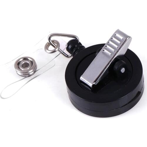 Retractable Pull Chain Reel ID Card Badge Keychain Holder Recoil Belt Clip