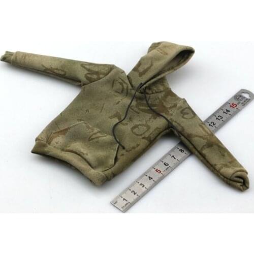 1/6 Scale Soldier Army Green Pattern Sleeve Front Page Sweatshirt 12 Inch Action Figure Toy Model Clothing Accessories