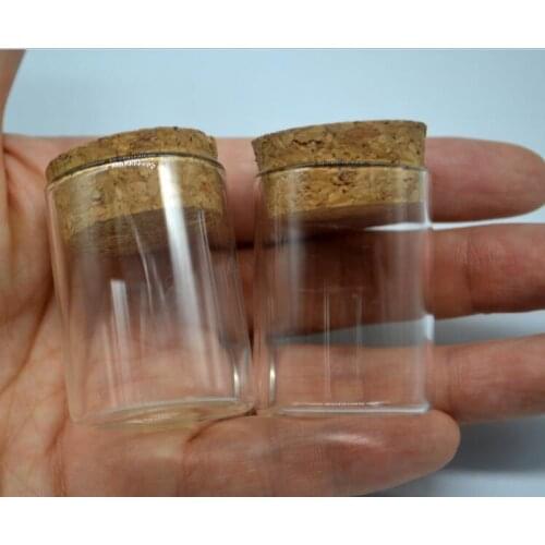 100pcs/lot 30x40mm 15ml Glass Vials Jars Test Tube With wooden Cork Stopper Empty Transparent Clear Bottles for jewelry finding