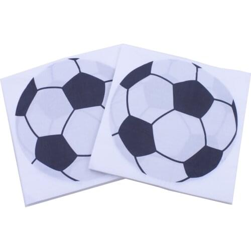 20 Pcs/pack Creative Football Theme Disposable Paper Napkins Soccer Ball Paper Tissues Tableware Kids Birthday Party Decorations