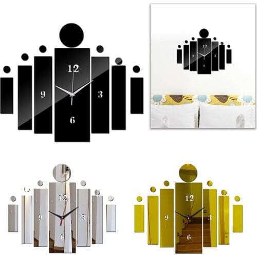 3D Mirror Wall Art Acrylic Clock Modern Design Watch Home Decoration Still Life Diy Crystal Vintage Clocks Kids Dropship